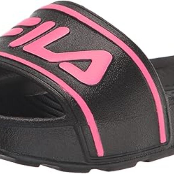 Fila Other - Fila Sleek Slide ST Sandal, Black/Knockout Pink/Knockout Pink, 2   Littlte girls
